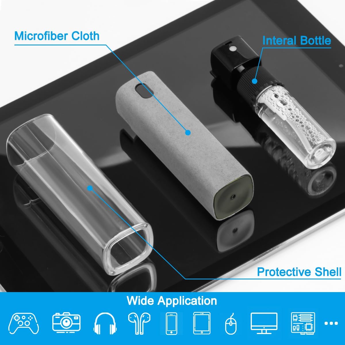 Car Screen Cleaner Spray, Electronic Touchscreen Mist Cleaning Brush Kit for TV, Laptop, iPad, iPhone, Cellphone, MacBook Pro, Tablet, PC, Computer, Monitor, LCD Screens, Eyeglasses - Cream - VINE GLOBAL