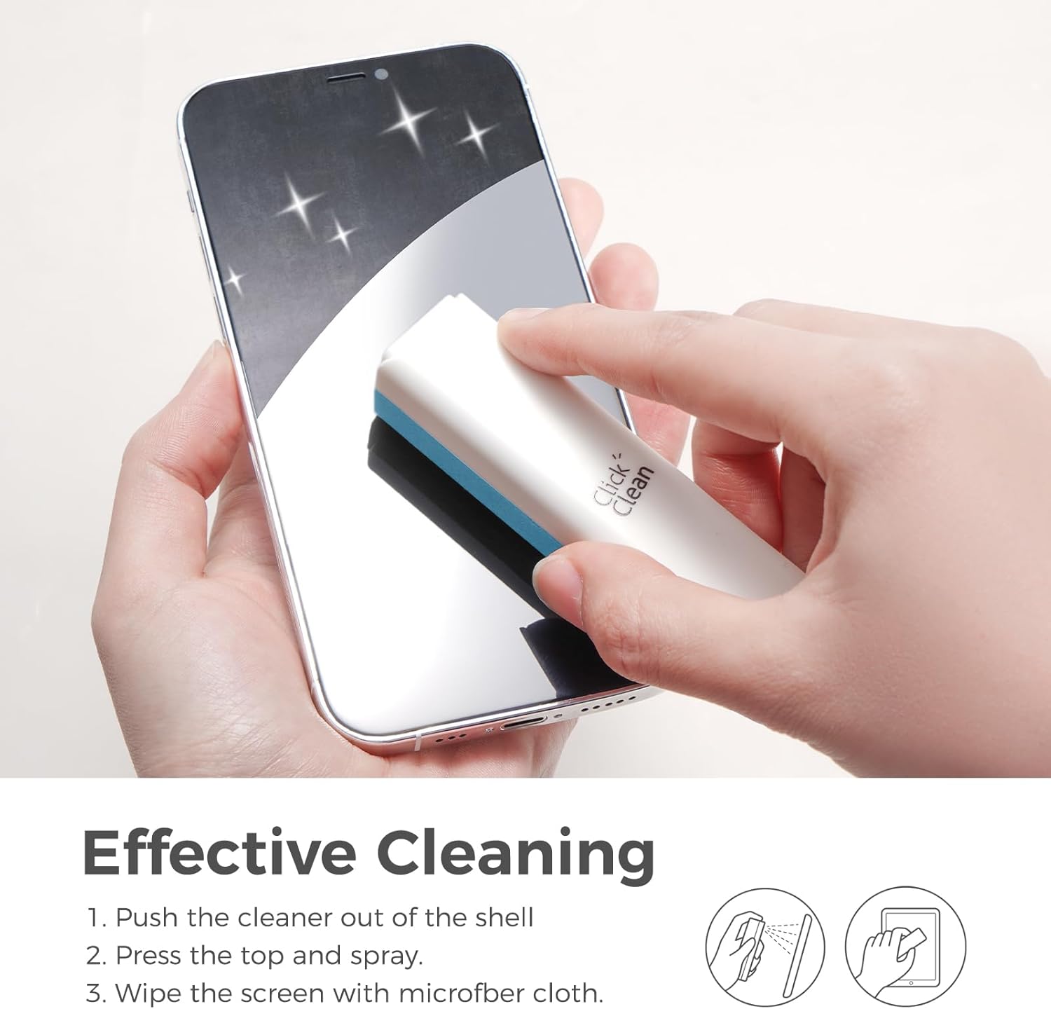CLEAN Screen Cleaner, Fingerprint Proof Screen Cleaner Spray, All-in-One Cleaner with Microfiber and Shell for All Phones, Laptop and Tablet Screens (Black) - VINE GLOBAL