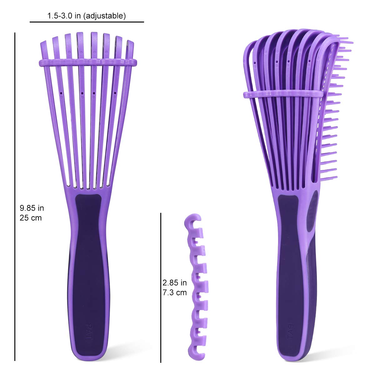 Detangling Brush, Detangler Brush for Natural Black/ Curly Hair Afro 3/4abc Texture, Faster n Easier Detangle Wet or Dry Hair with No Pain (Black) - VINE GLOBAL