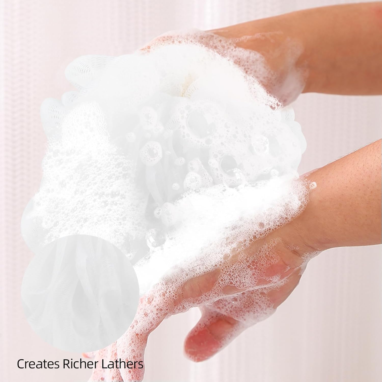 4-Pack Bath Sponges Shower Loofahs Mesh Balls Sponge for Body Wash Bathroom Men Women - VINE GLOBAL