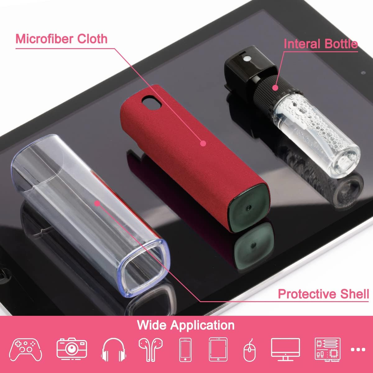 Car Screen Cleaner Spray, Electronic Touchscreen Mist Cleaning Brush Kit for TV, Laptop, iPad, iPhone, Cellphone, MacBook Pro, Tablet, PC, Computer, Monitor, LCD Screens, Eyeglasses - Cream - VINE GLOBAL