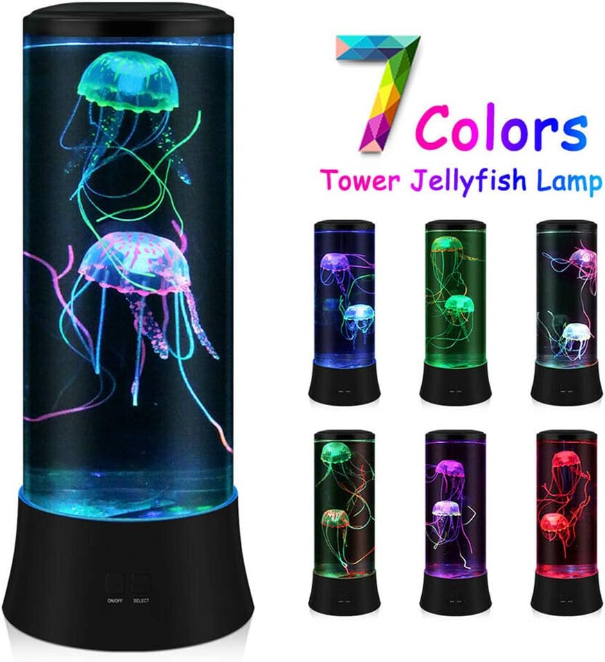 Jellyfish Lamp,LED Fantasy Jellyfish Light Lamp,7 Color Setting Jellyfish Tank Table Lamp Decorations for Home Office Decor Great Gifts for Kids - VINE GLOBAL