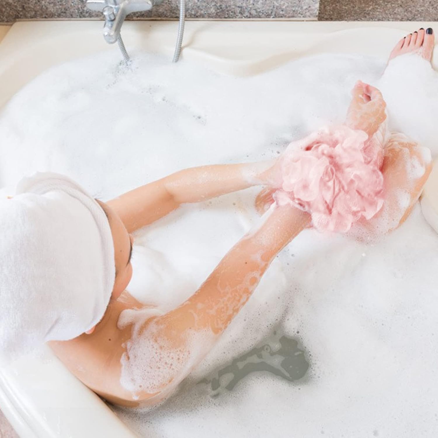 4-Pack Bath Sponges Shower Loofahs Mesh Balls Sponge for Body Wash Bathroom Men Women - VINE GLOBAL