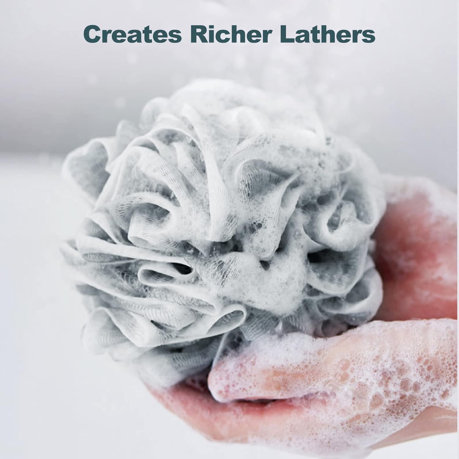 4-Pack Bath Sponges Shower Loofahs Mesh Balls Sponge for Body Wash Bathroom Men Women - VINE GLOBAL