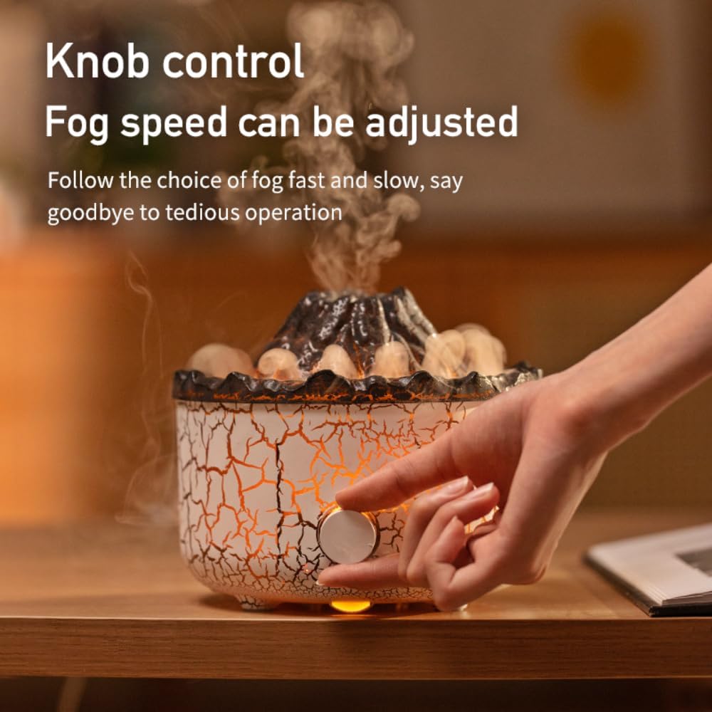 Volcano Diffuser for Essential Oils Aromatherapy,Humidifier Aroma Lamp with Multiple Modes, Remote, Timer - VINE GLOBAL