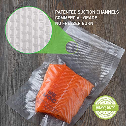 Vacuum Sealer Bags 8x50 Rolls 2 pack for Food Saver, Seal a Meal, Weston. Commercial Grade, BPA Free, Heavy Duty, Great for vac storage, Meal Prep or Sous Vide - VINE GLOBAL
