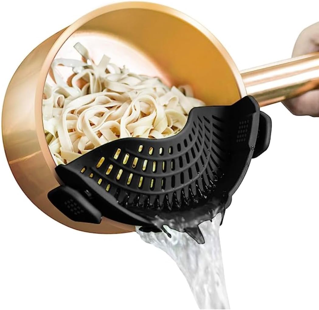 Clip On Silicone Strainer for Pots and Pans, Pasta Strainer - VINE GLOBAL