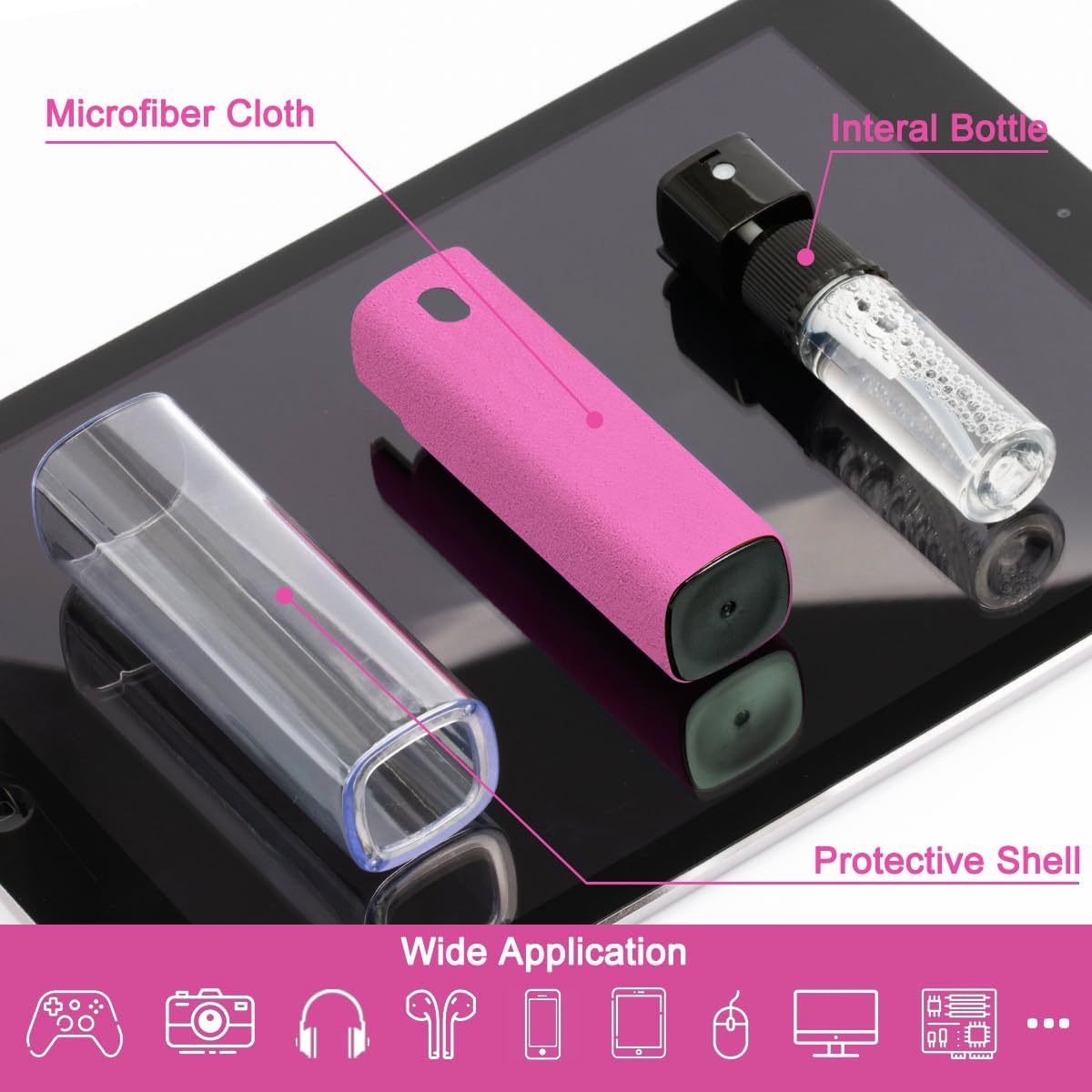 Car Screen Cleaner Spray, Electronic Touchscreen Mist Cleaning Brush Kit for TV, Laptop, iPad, iPhone, Cellphone, MacBook Pro, Tablet, PC, Computer, Monitor, LCD Screens, Eyeglasses - Cream - VINE GLOBAL