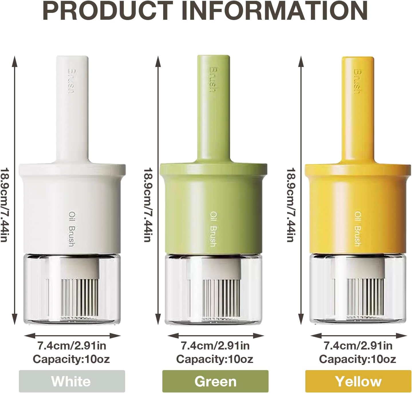 Oil Dispenser Bottle with Heat Resistant Brush, Glass Oil Dispenser for Kitchen, Oil Container with Silicone Basting & Pastry Brush for Cooking BBQ Vinegar Sauce Grill Frying(Creamy White) - VINE GLOBAL