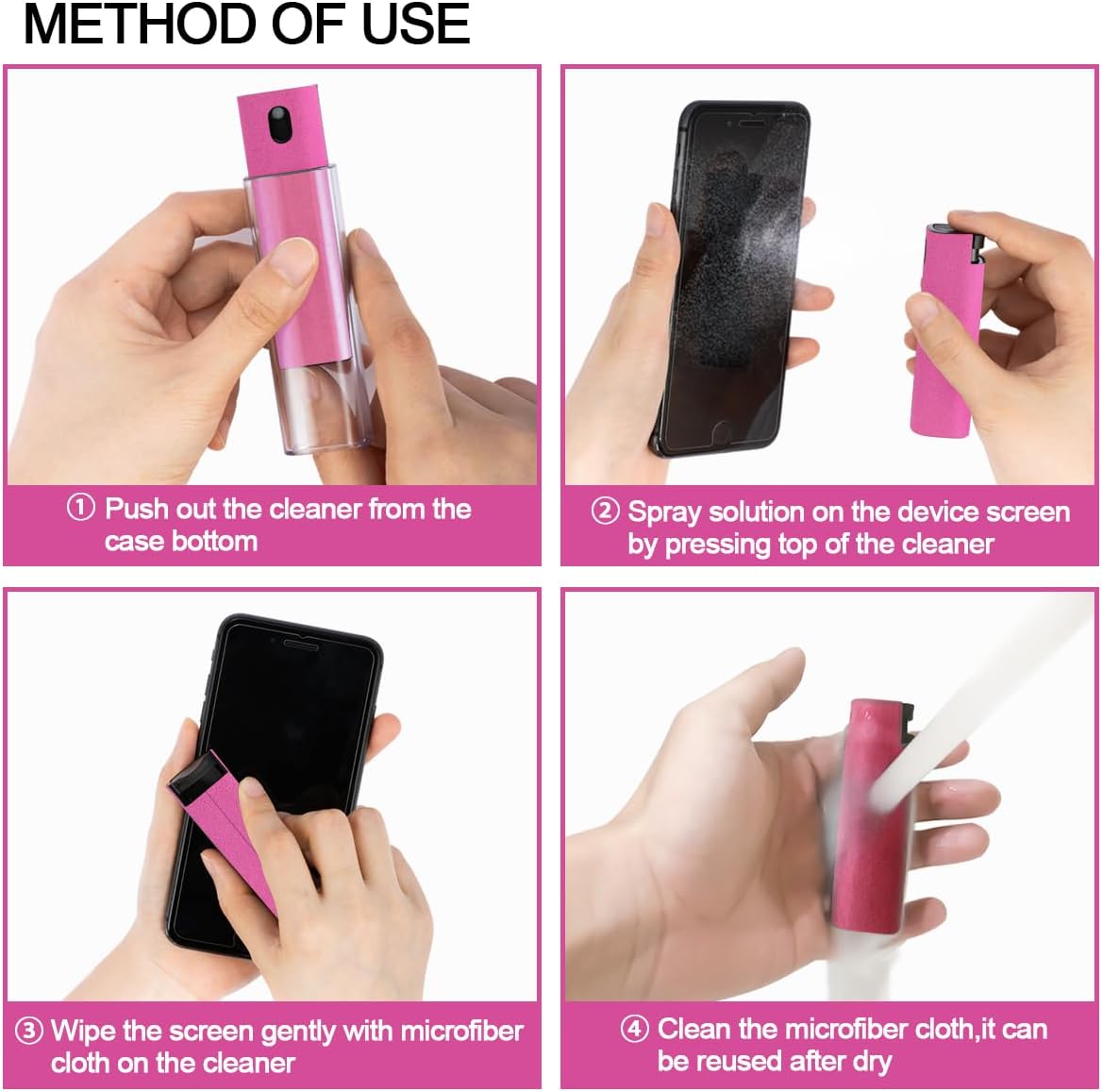 Car Screen Cleaner Spray, Electronic Touchscreen Mist Cleaning Brush Kit for TV, Laptop, iPad, iPhone, Cellphone, MacBook Pro, Tablet, PC, Computer, Monitor, LCD Screens, Eyeglasses - Cream - VINE GLOBAL