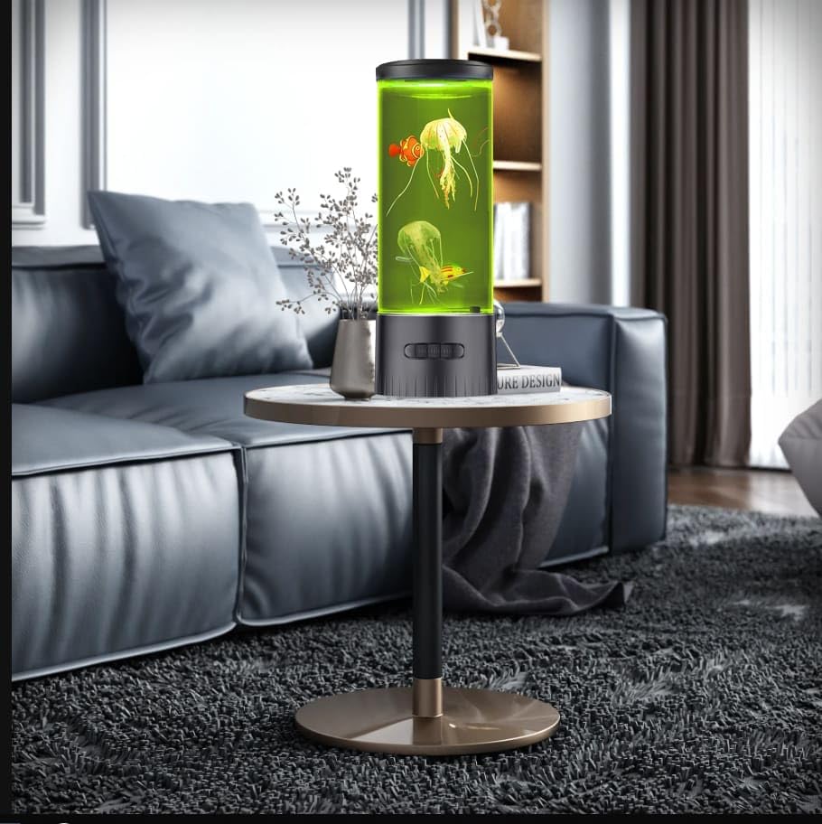 Jellyfish Night Light Lamp with Bluetooth Speaker White Noise Large Size Smart Sensory Synthetic Jelly Fish Tank Mood Lamp, Cool Birthday Christmas All Holiday Gifts for Adults Kids - VINE GLOBAL