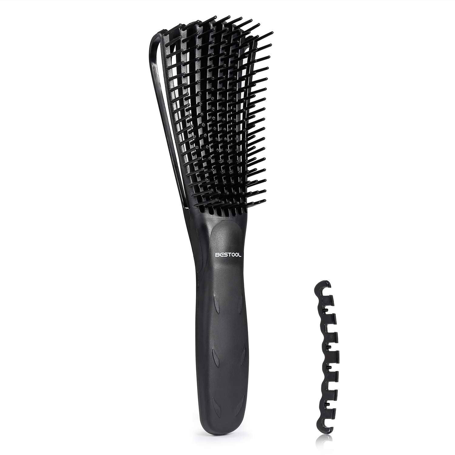 Detangling Brush, Detangler Brush for Natural Black/ Curly Hair Afro 3/4abc Texture, Faster n Easier Detangle Wet or Dry Hair with No Pain (Black) - VINE GLOBAL