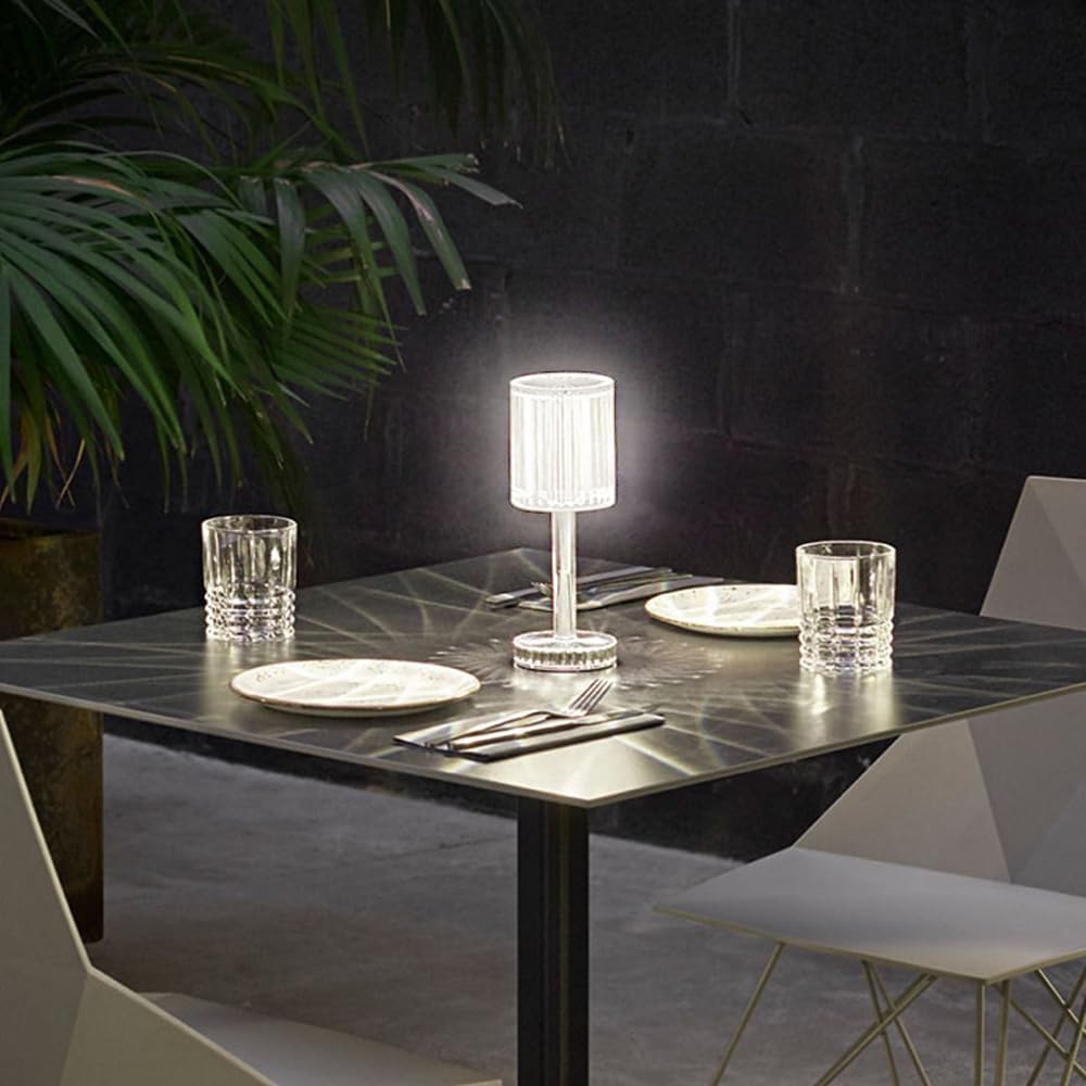 Portable Crystal Lamp,3 Color Touch Control | 3-Levels Brightness | Decor - VINE GLOBAL