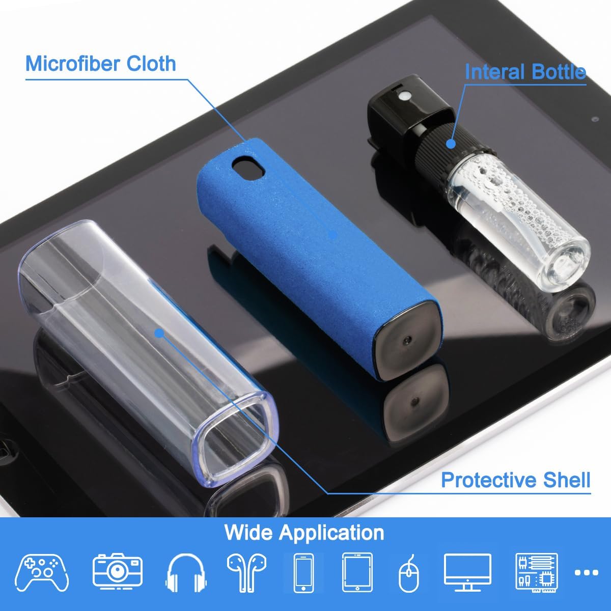 Car Screen Cleaner Spray, Electronic Touchscreen Mist Cleaning Brush Kit for TV, Laptop, iPad, iPhone, Cellphone, MacBook Pro, Tablet, PC, Computer, Monitor, LCD Screens, Eyeglasses - Cream - VINE GLOBAL