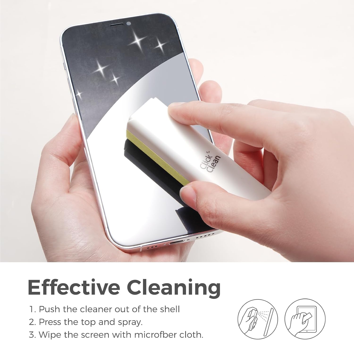 CLEAN Screen Cleaner, Fingerprint Proof Screen Cleaner Spray, All-in-One Cleaner with Microfiber and Shell for All Phones, Laptop and Tablet Screens (Black) - VINE GLOBAL