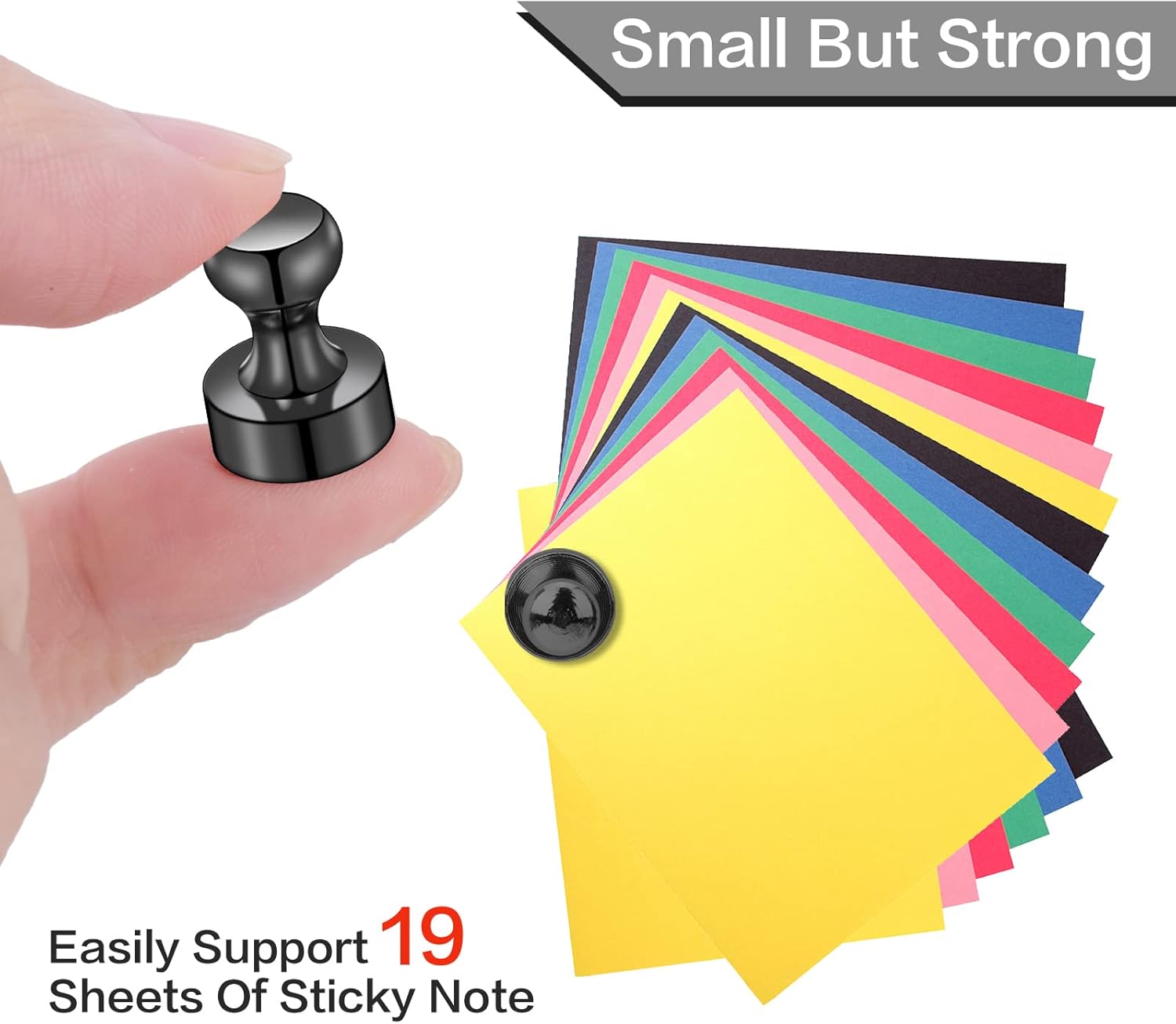 12Pcs Black Fridge Magnets, Small and Strong Magnets for Whiteboard - VINE GLOBAL