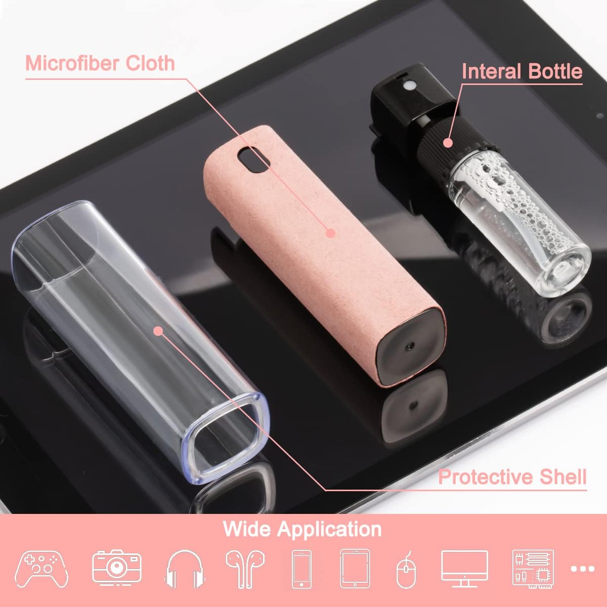 Car Screen Cleaner Spray, Electronic Touchscreen Mist Cleaning Brush Kit for TV, Laptop, iPad, iPhone, Cellphone, MacBook Pro, Tablet, PC, Computer, Monitor, LCD Screens, Eyeglasses - Cream - VINE GLOBAL