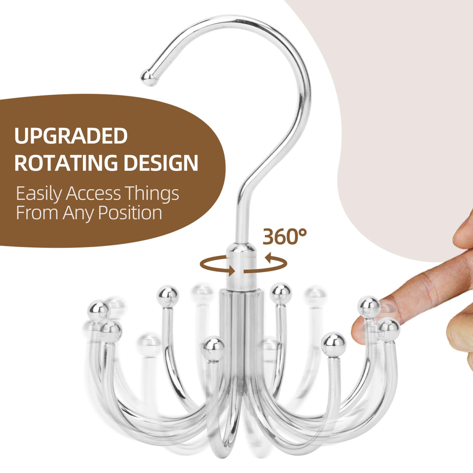 Tank Top Hanger, Rotatable Bra Organzier for Closet, Max 24 Storage Capacity Sport Bra Holder, Metal Space Saving Closet Organizers and Storage, Silver - VINE GLOBAL