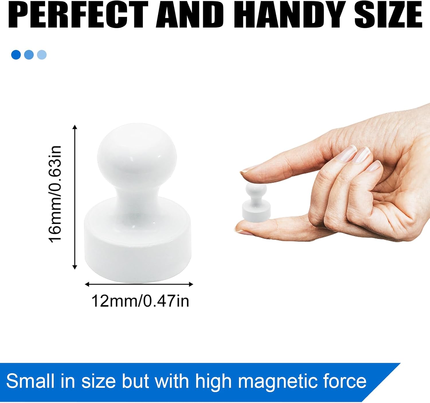 12Pcs Black Fridge Magnets, Small and Strong Magnets for Whiteboard - VINE GLOBAL