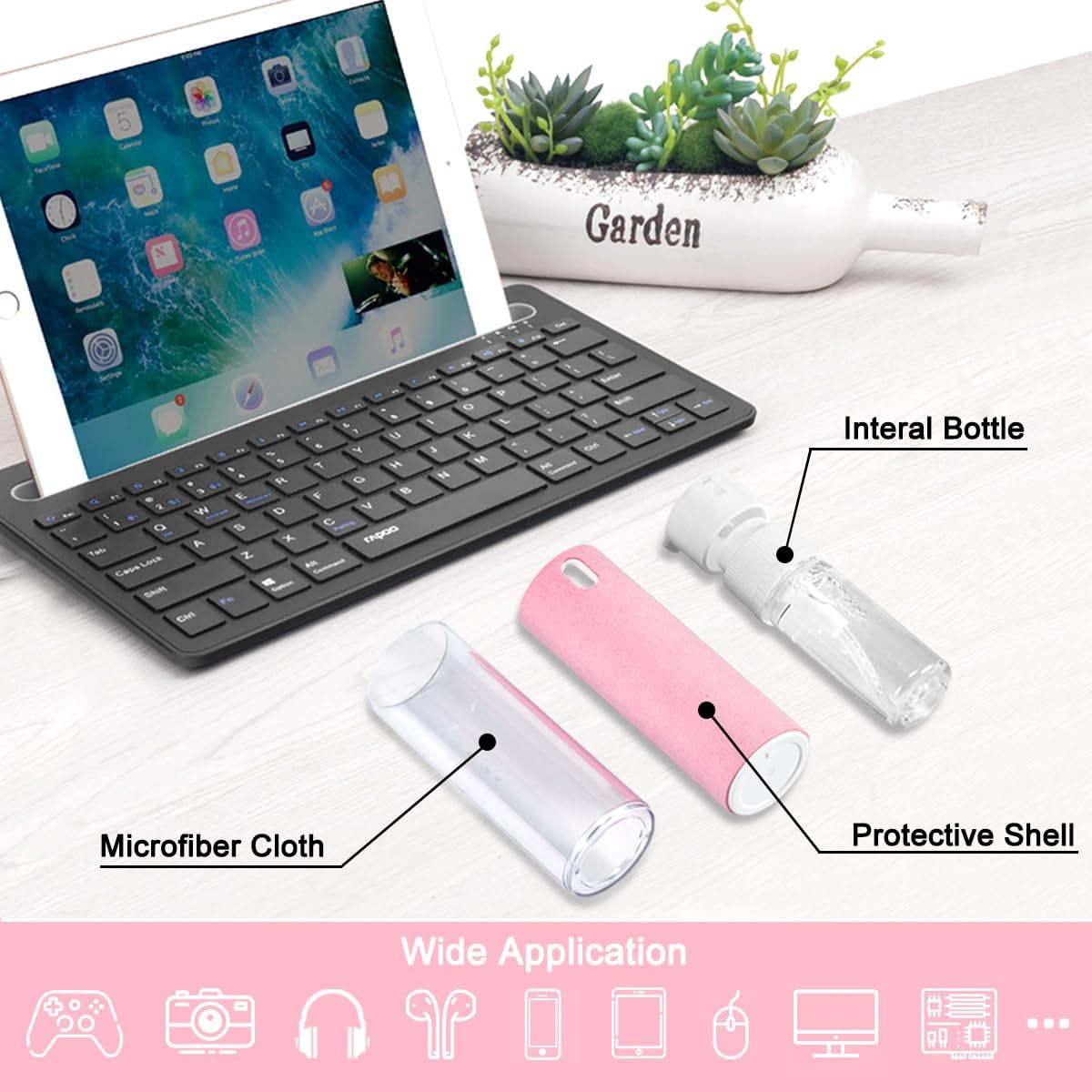 Car Screen Cleaner Spray, Electronic Touchscreen Mist Cleaning Brush Kit for TV, Laptop, iPad, iPhone, Cellphone, MacBook Pro, Tablet, PC, Computer, Monitor, LCD Screens, Eyeglasses - Cream - VINE GLOBAL