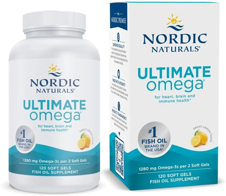 Nordic Naturals Ultimate Omega, Lemon Flavor - 120 Soft Gels - 1280 mg Omega-3 VINE GLOBAL