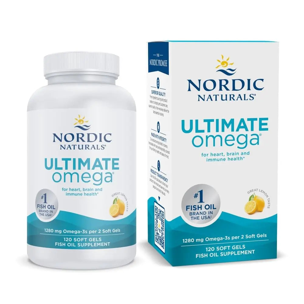 Nordic Naturals Ultimate Omega, Lemon Flavor - 120 Soft Gels - 1280 mg Omega-3 VINE GLOBAL