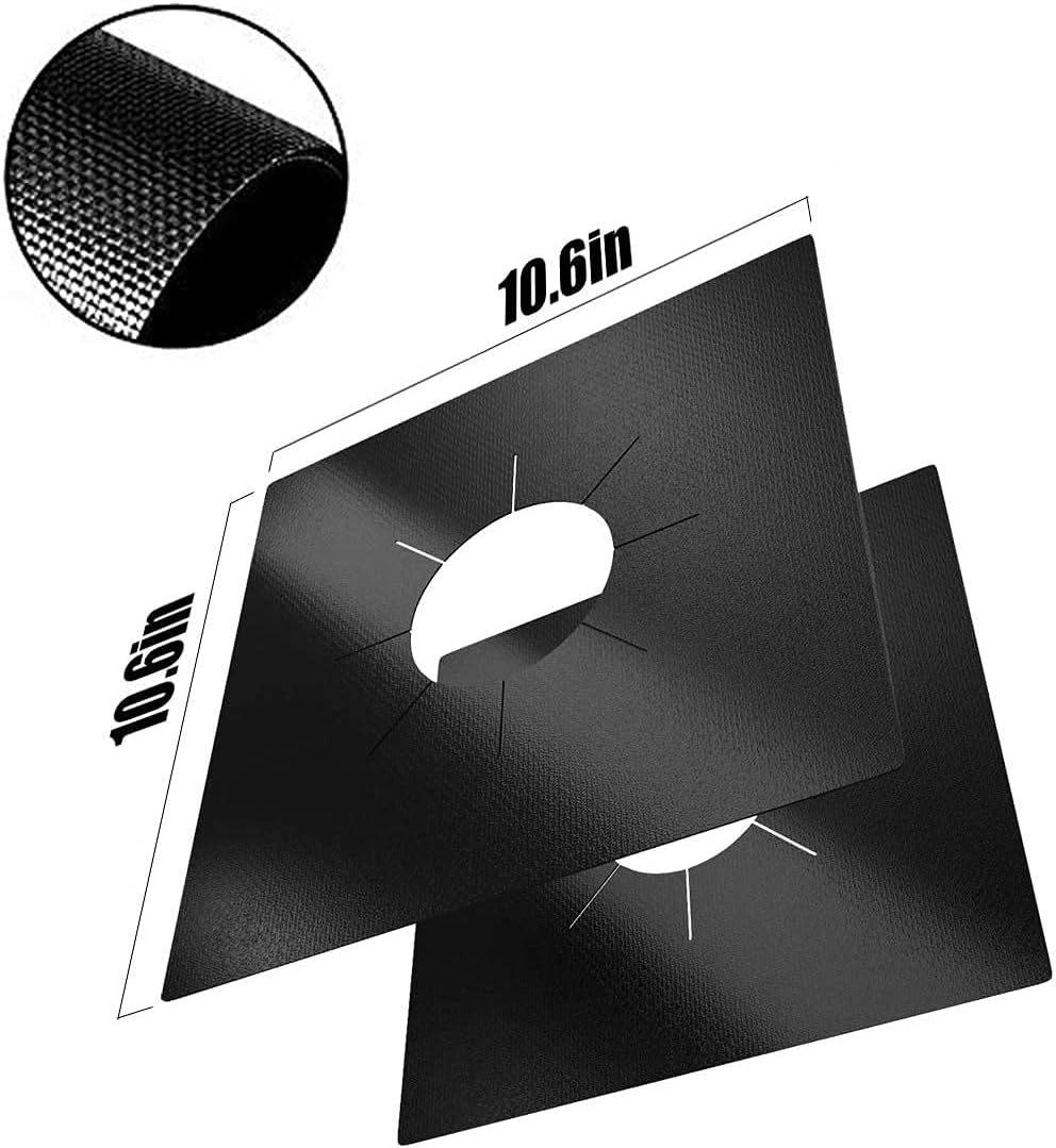 Stove Burner Covers, 10 Pack, Gas Stove Burner Liners, Non-stick Reusable Gas Range Stove - VINE GLOBAL