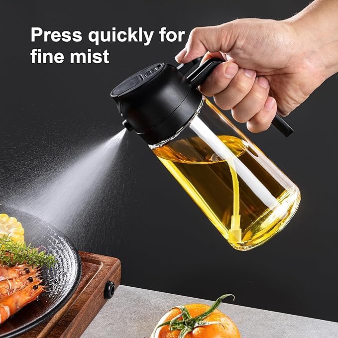 Oil Dispenser Bottle for Kitchen - 2 in 1 Olive Oil Dispenser and Oil Sprayer - VINE GLOBAL