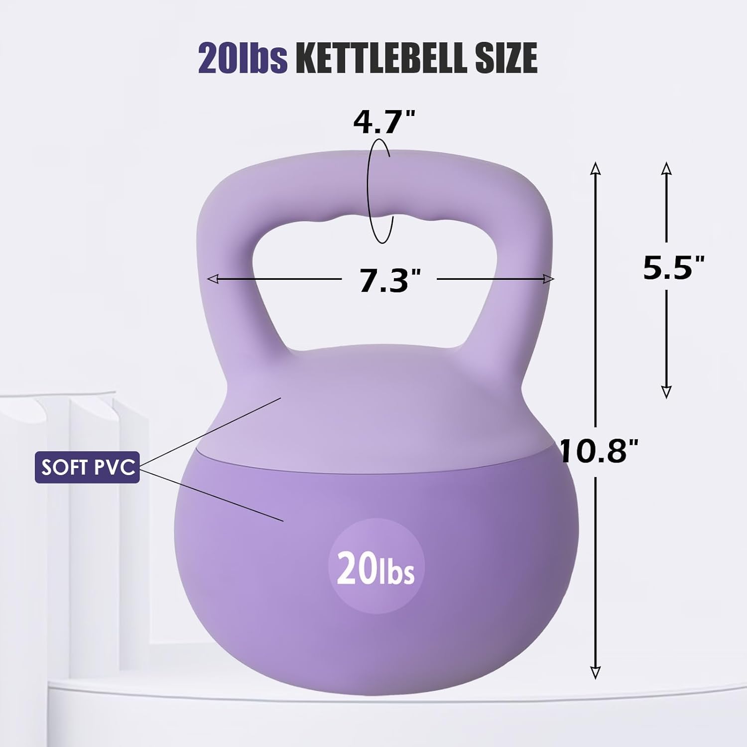 SogesPower Soft Kettlebells,Iron Sand Filled Weights Strength Training Kettlebells,Shock-Proof Weights and Wide-Grip Handle,Fitness Home Gym Soft Kettlebells for Women Men Children, Purple VINE GLOBAL