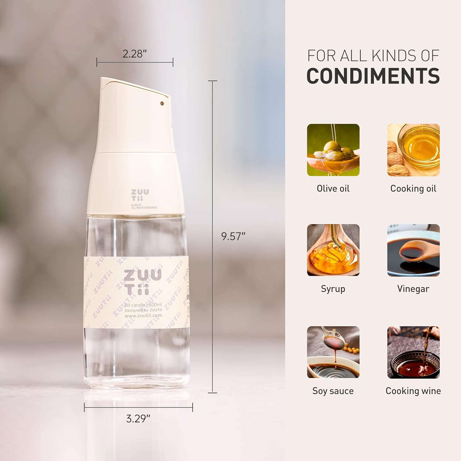 Large Olive Oil Dispenser,Mini Oil Bottle Set,Oil Dispenser with Brush - VINE GLOBAL