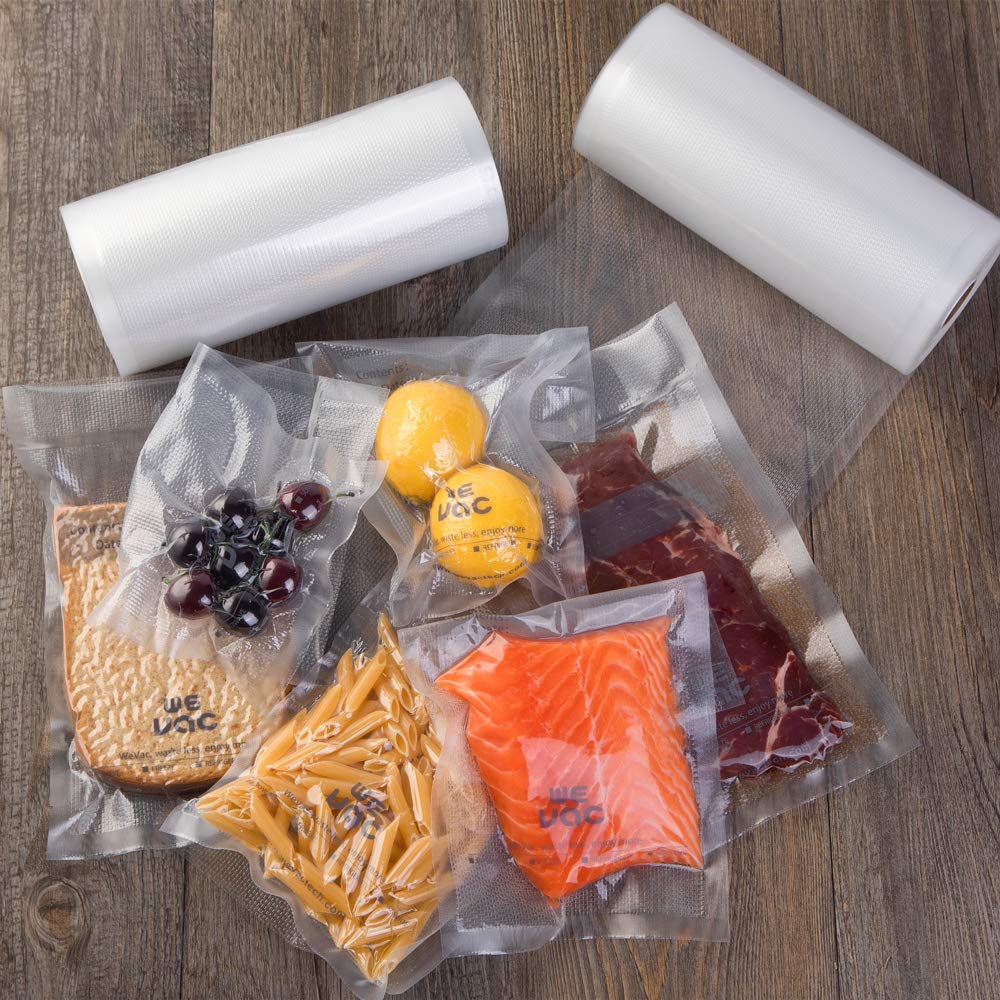 Vacuum Sealer Bags 8x50 Rolls 2 pack for Food Saver, Seal a Meal, Weston. Commercial Grade, BPA Free, Heavy Duty, Great for vac storage, Meal Prep or Sous Vide - VINE GLOBAL