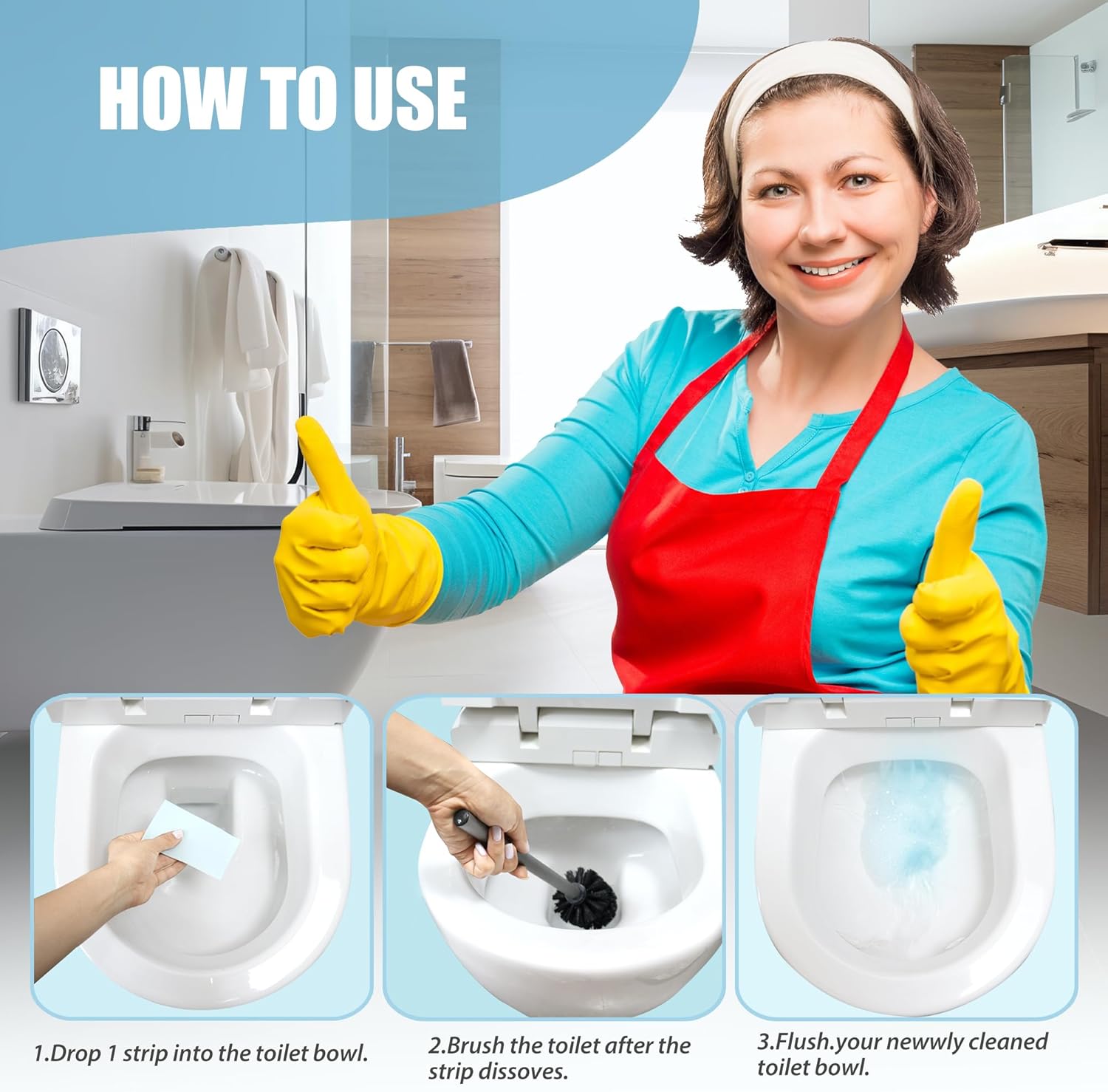 Toilet Bowl Cleaner Strips Removes Stains, Odors, and Grime | 36 Count - VINE GLOBAL