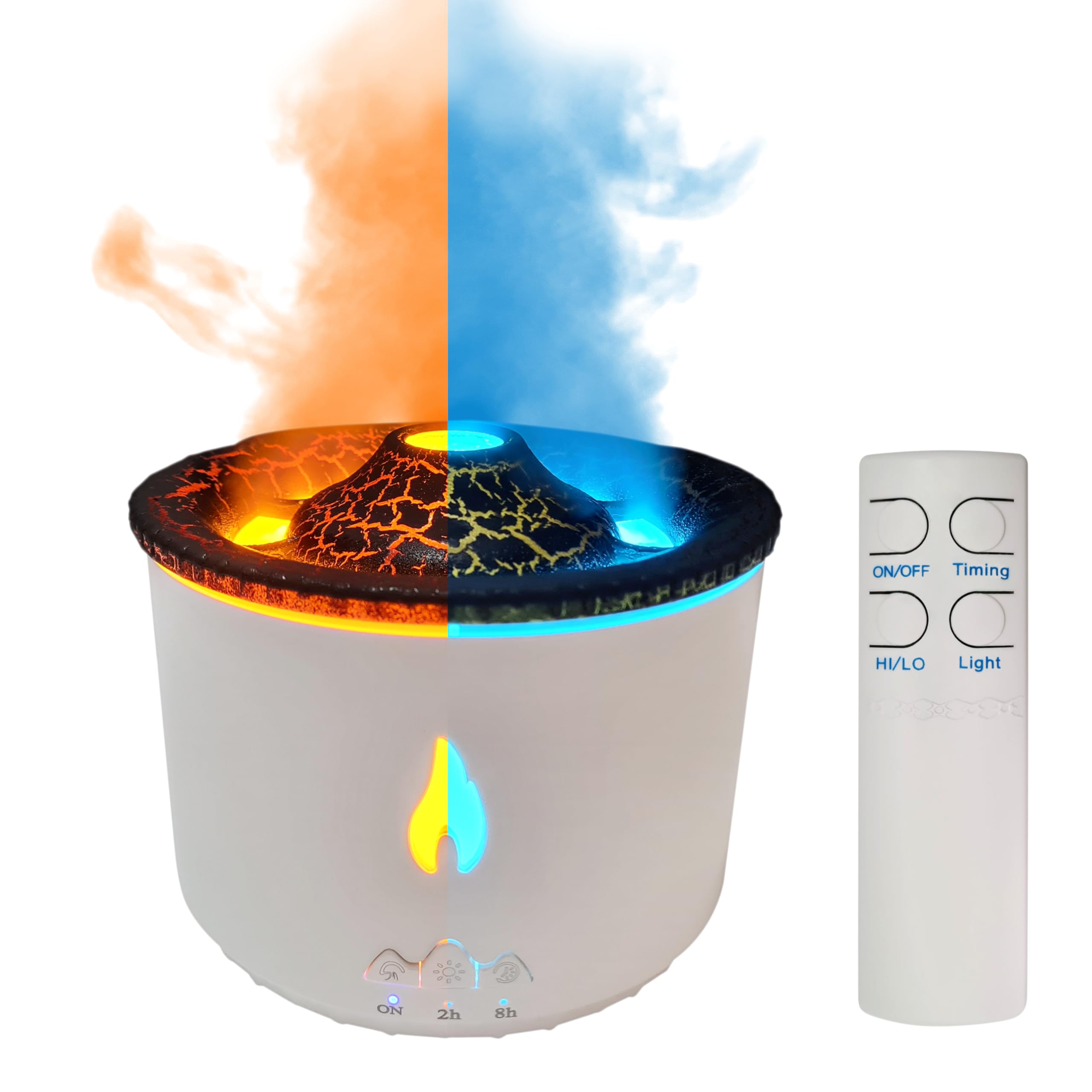 Volcano Diffuser for Essential Oils Aromatherapy,Humidifier Aroma Lamp with Multiple Modes, Remote, Timer - VINE GLOBAL