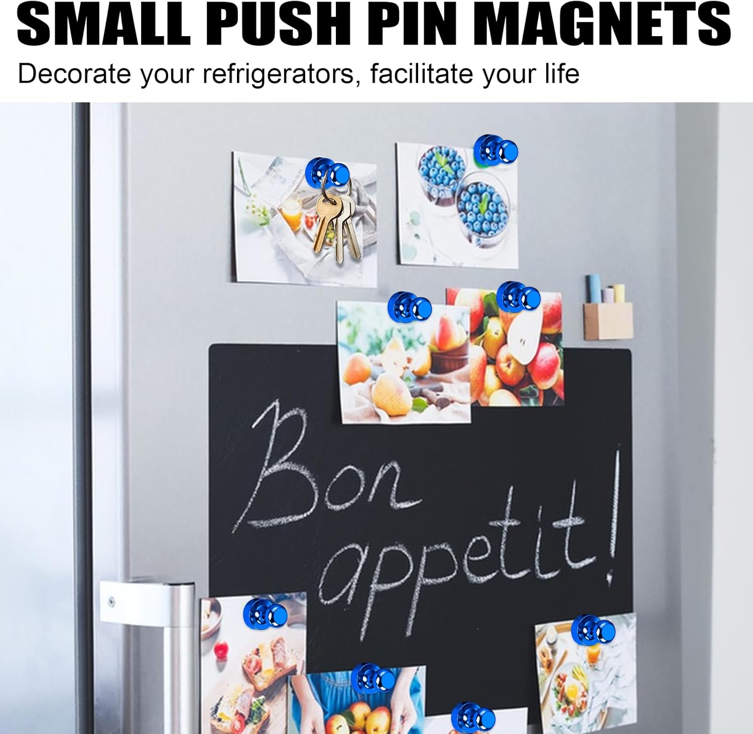 12Pcs Black Fridge Magnets, Small and Strong Magnets for Whiteboard - VINE GLOBAL