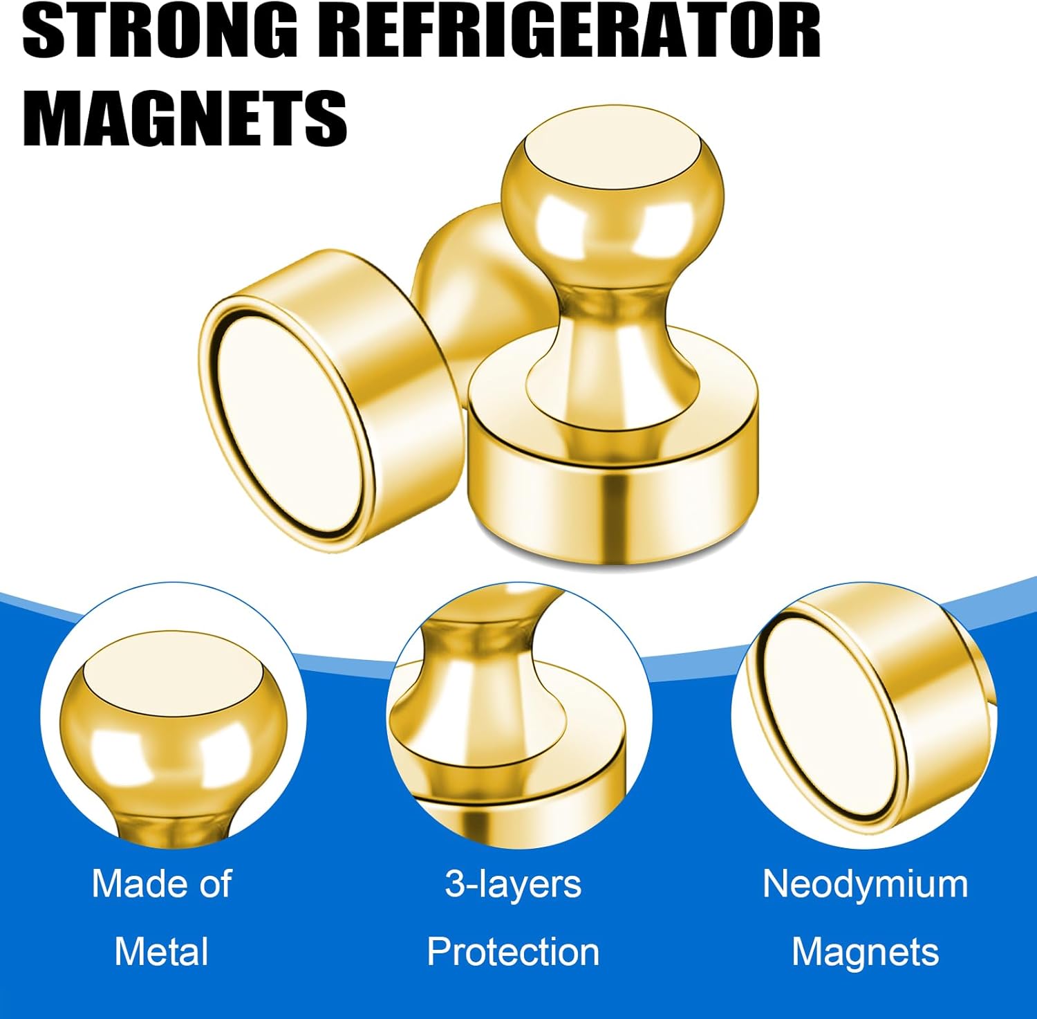 12Pcs Black Fridge Magnets, Small and Strong Magnets for Whiteboard - VINE GLOBAL