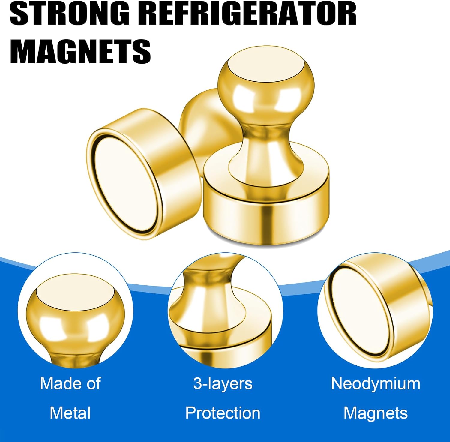 12Pcs Black Fridge Magnets, Small and Strong Magnets for Whiteboard - VINE GLOBAL