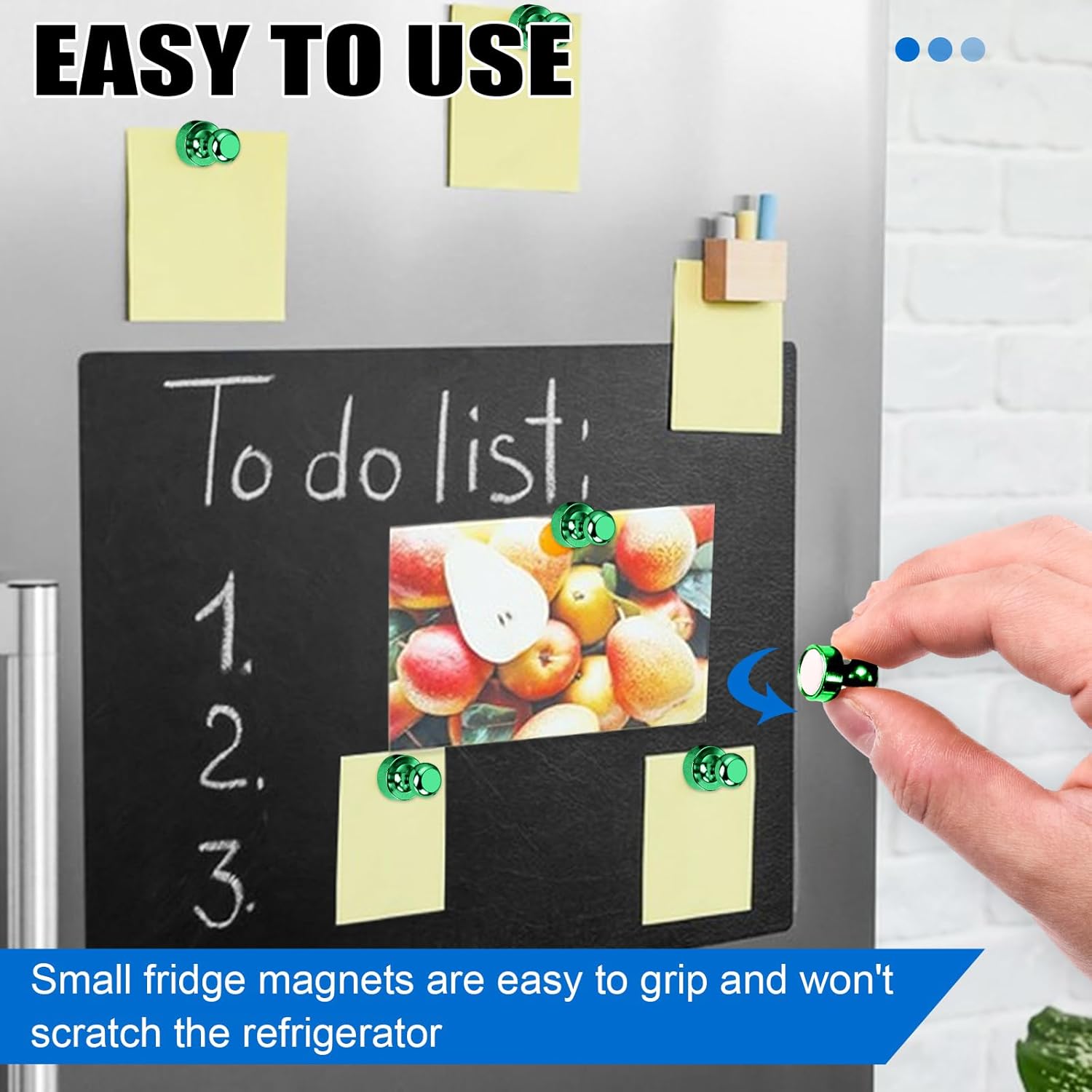 12Pcs Black Fridge Magnets, Small and Strong Magnets for Whiteboard - VINE GLOBAL