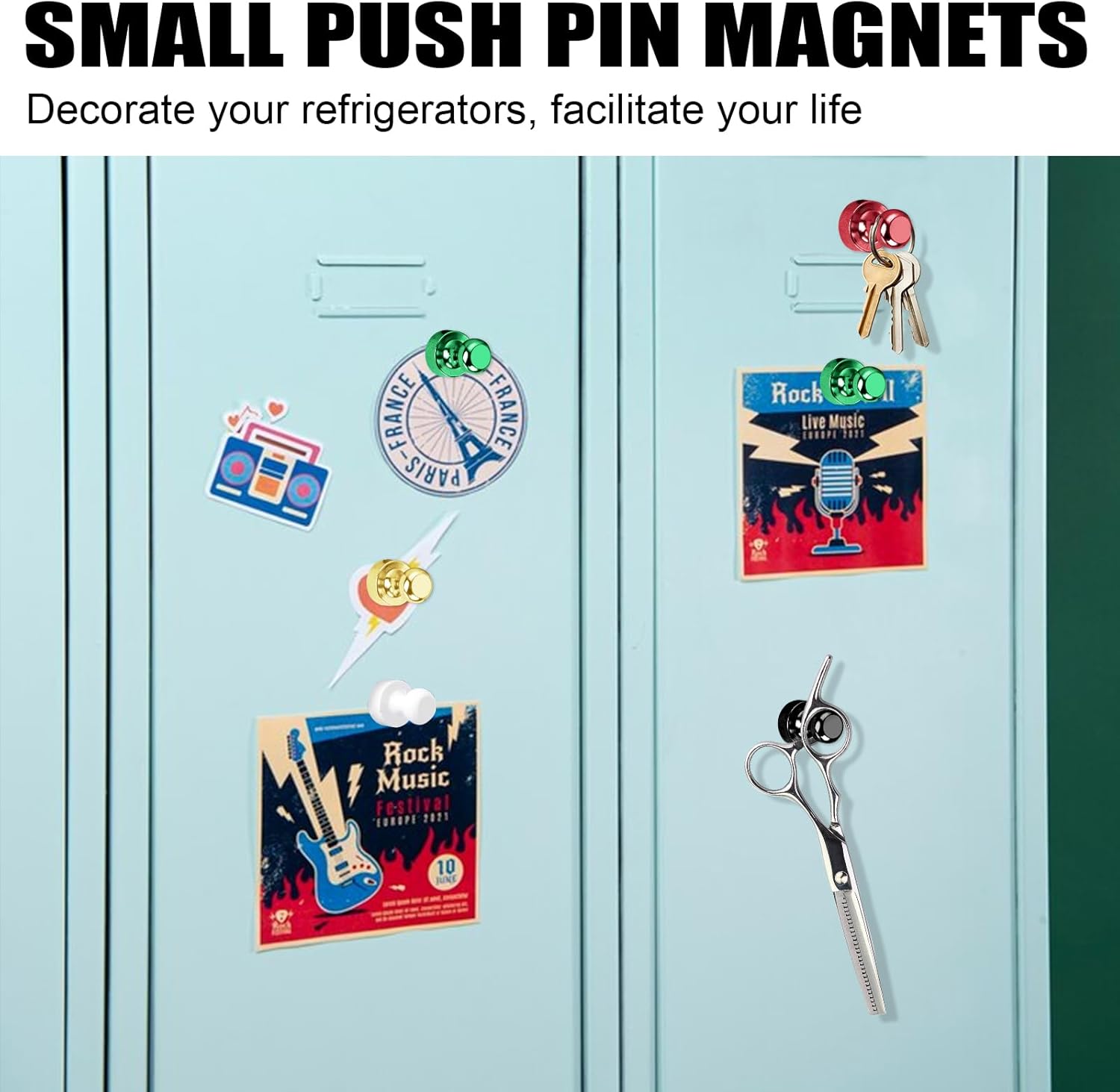 12Pcs Black Fridge Magnets, Small and Strong Magnets for Whiteboard - VINE GLOBAL