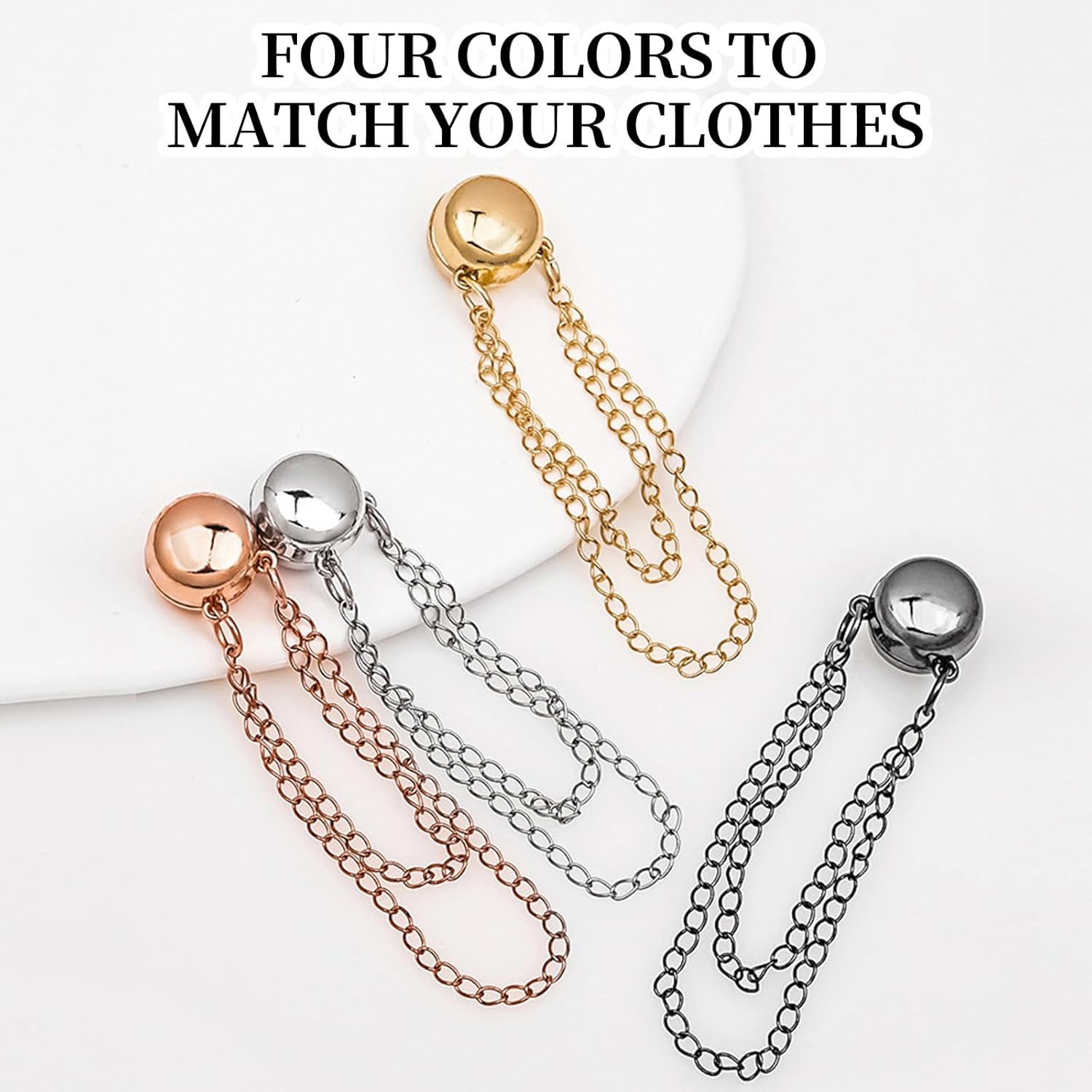 4pcs Multi-Function Magnetic Clothing Clips, Magnetic Clothing Clips with Chain - VINE GLOBAL
