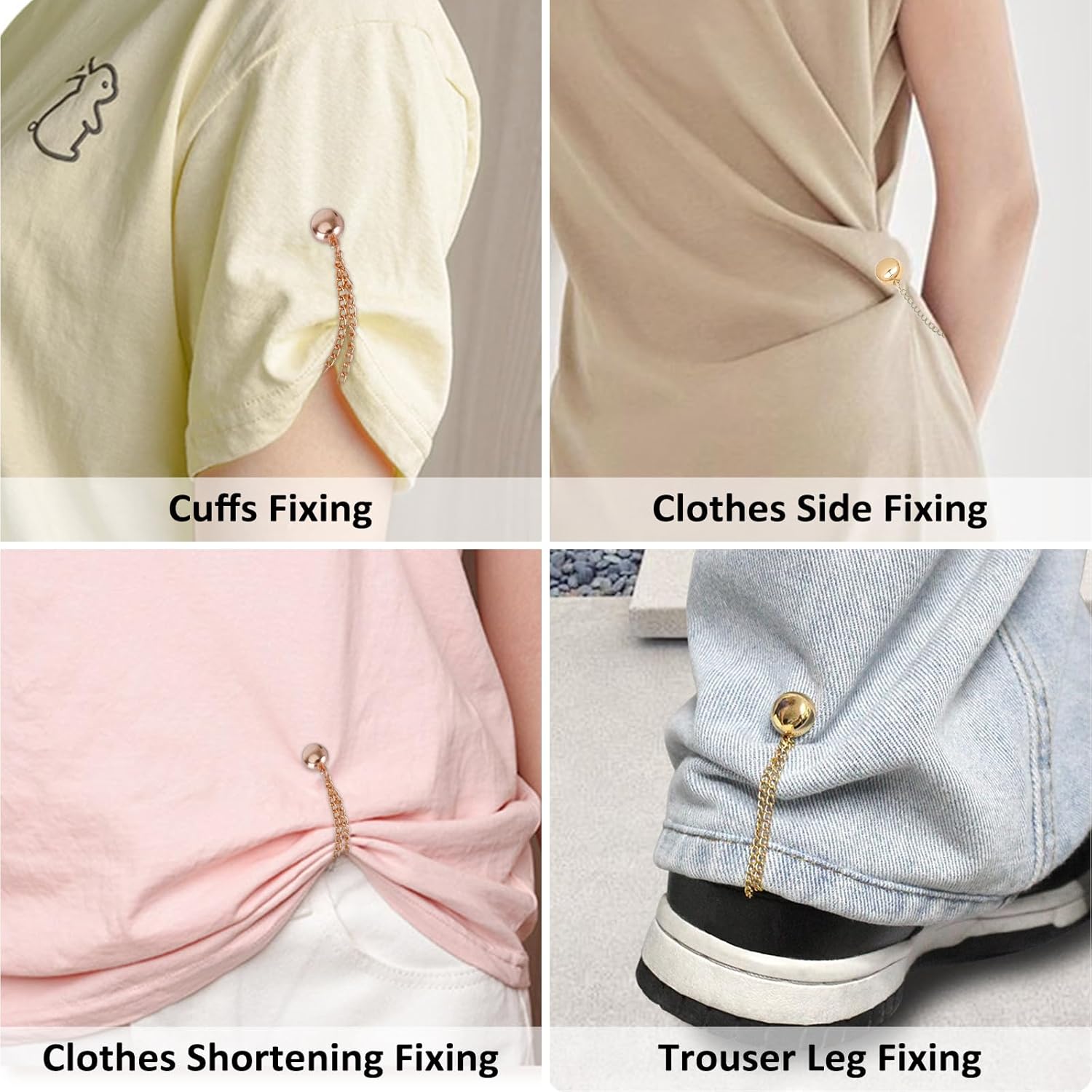 4pcs Multi-Function Magnetic Clothing Clips, Magnetic Clothing Clips with Chain - VINE GLOBAL