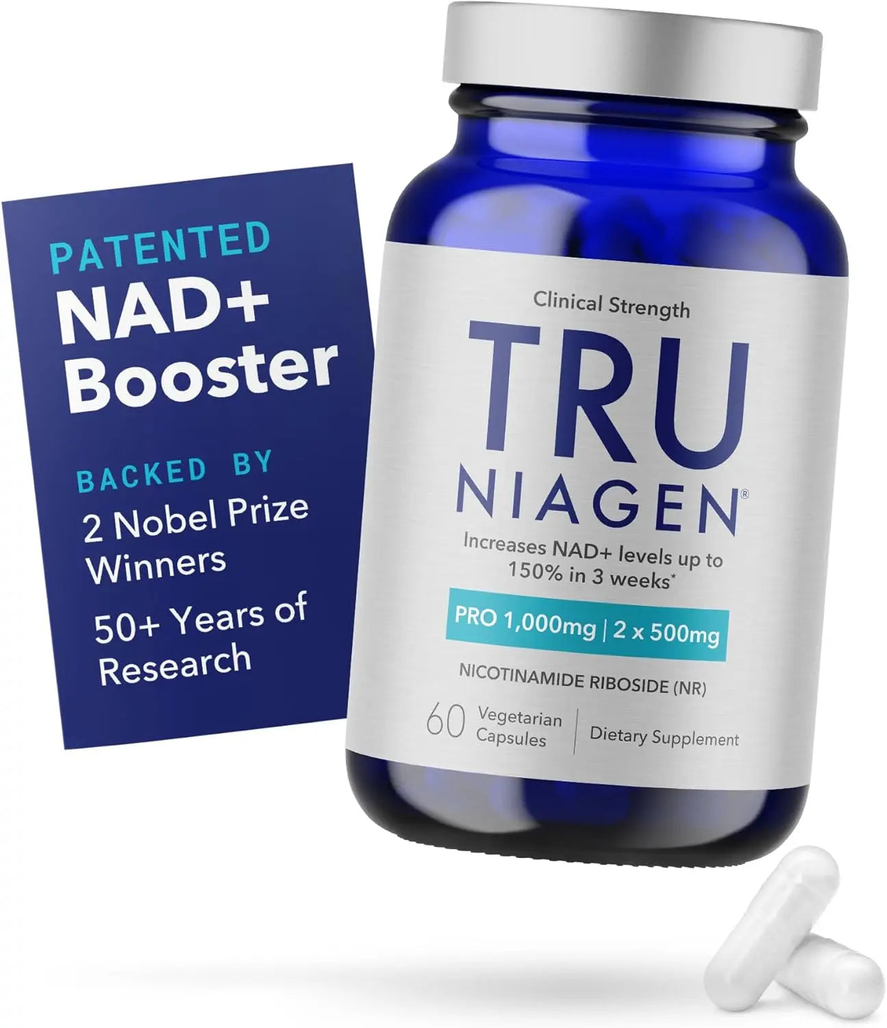 TRU NIAGEN PRO NAD+ Supplement for Anti Aging and Cell Regeneration, 1000 mg Patented Niagen, 30 Servings | Supports Cellular Energy | Nicotinamide Riboside (NR) Daily Supplements for Men and Women VINE GLOBAL