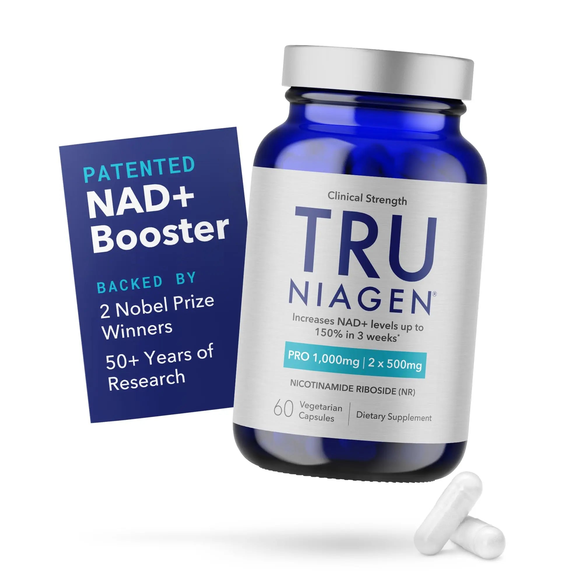 TRU NIAGEN PRO NAD+ Supplement for Anti Aging and Cell Regeneration, 1000 mg Patented Niagen, 30 Servings | Supports Cellular Energy | Nicotinamide Riboside (NR) Daily Supplements for Men and Women VINE GLOBAL