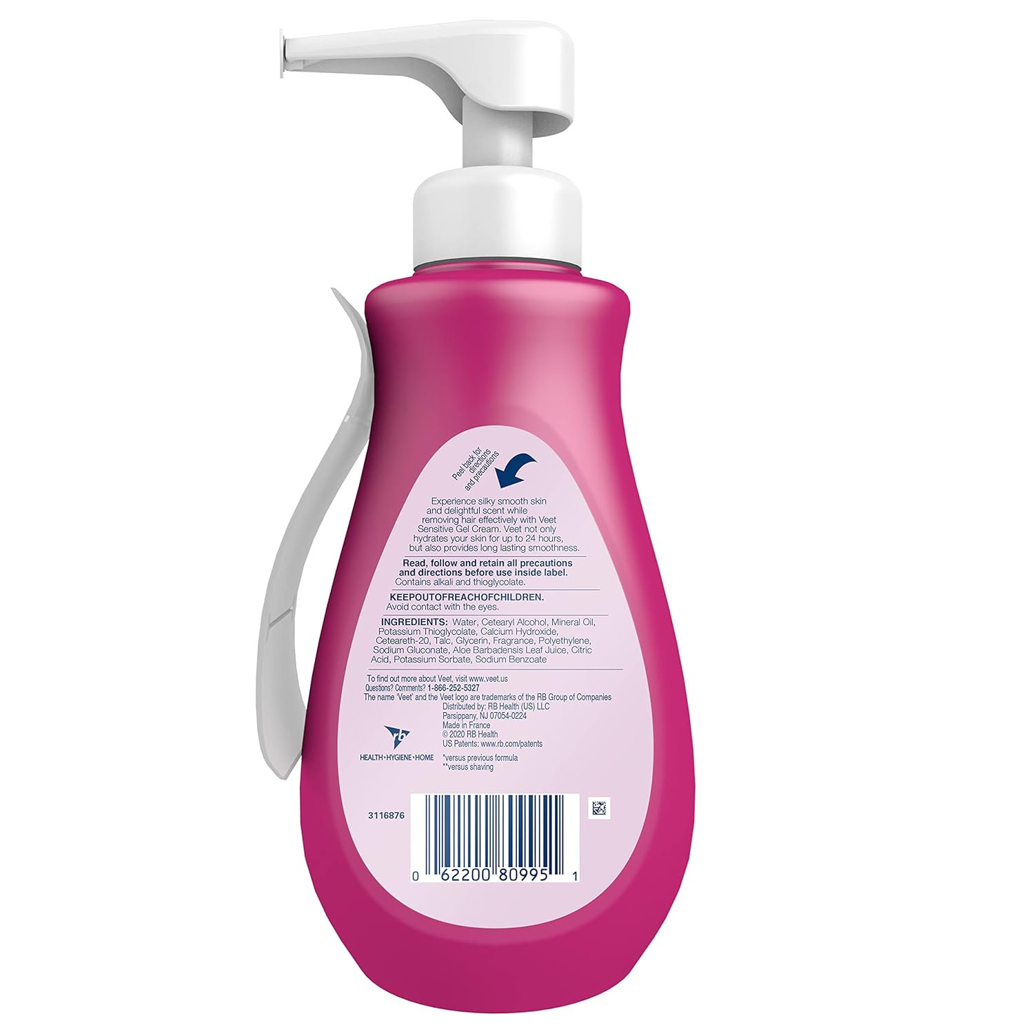 VEET Sensitive Skin Hair Removal Cream For Women, Painless Bikini Hair Removal Gel, Dermatologically Tested Depilatory Cream For Bikini Line, Legs, Arms, Underarms, 13.5 FL OZ Pump Bottle with Tool - VINE GLOBAL