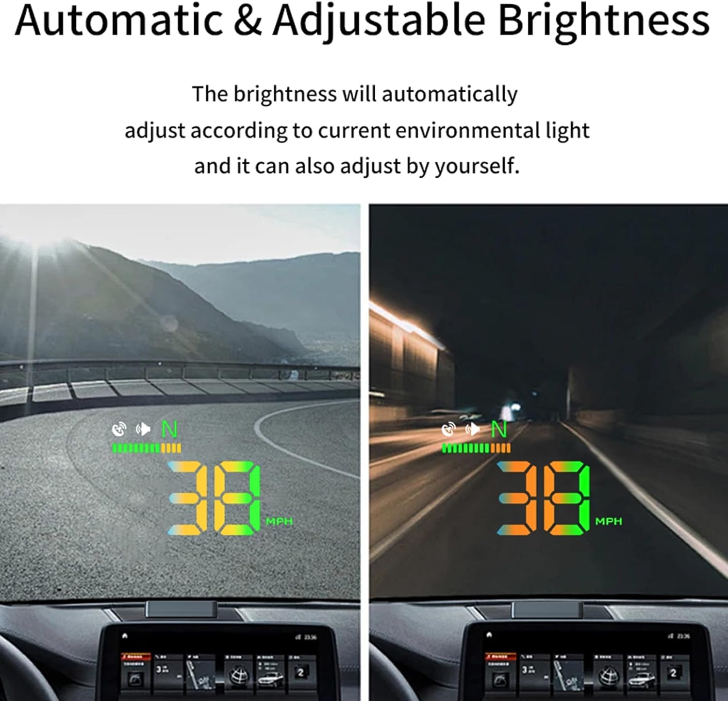Head Up Display for Car HUD | Automatic Light Sensing | Mile Speed|Speedometer - VINE GLOBAL