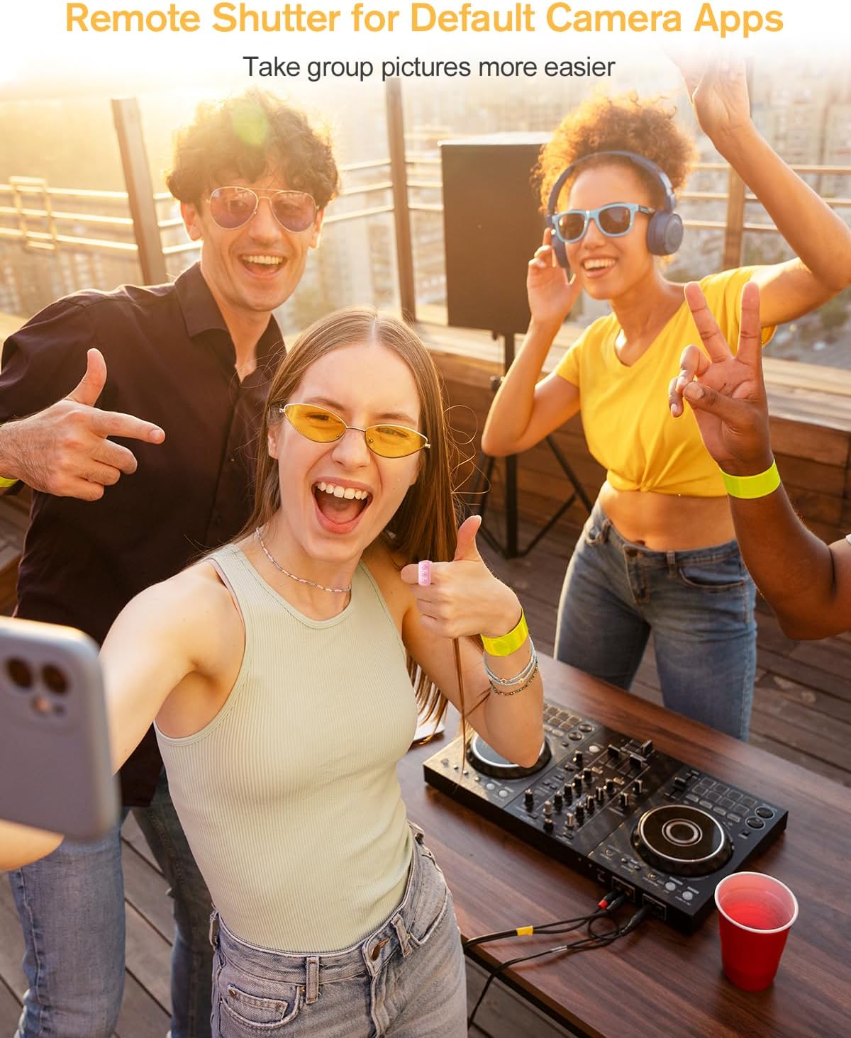 Remote Control for TikTok, Page Turner for Kindle App, Bluetooth Camera Video Recording Remote, Scrolling Ring for TIK Tok, iPhone, iPad, iOS, Android - Black - VINE GLOBAL