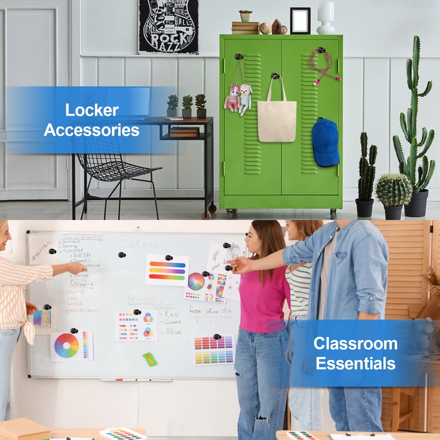 12Pcs Black Fridge Magnets, Small and Strong Magnets for Whiteboard - VINE GLOBAL