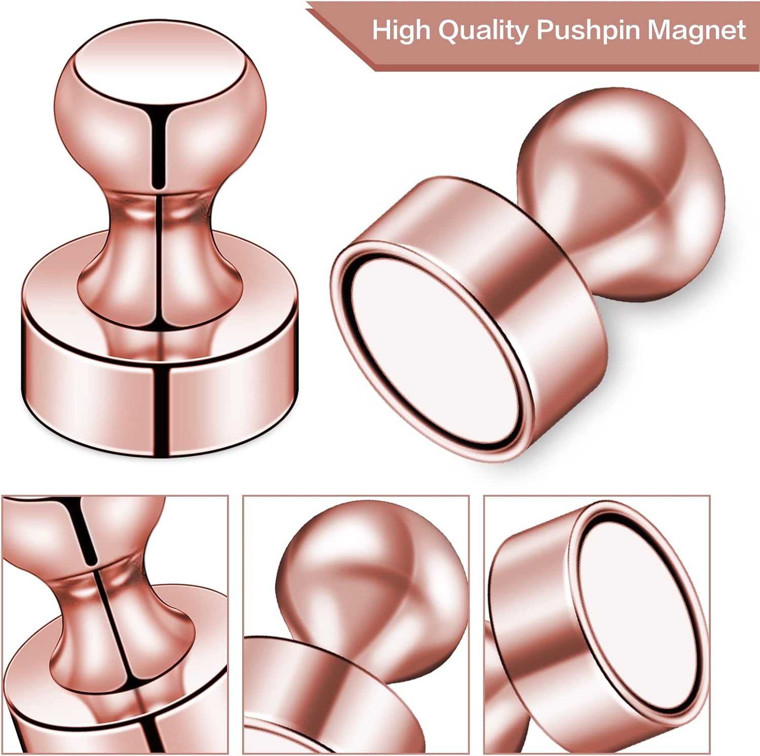 12Pcs Black Fridge Magnets, Small and Strong Magnets for Whiteboard - VINE GLOBAL