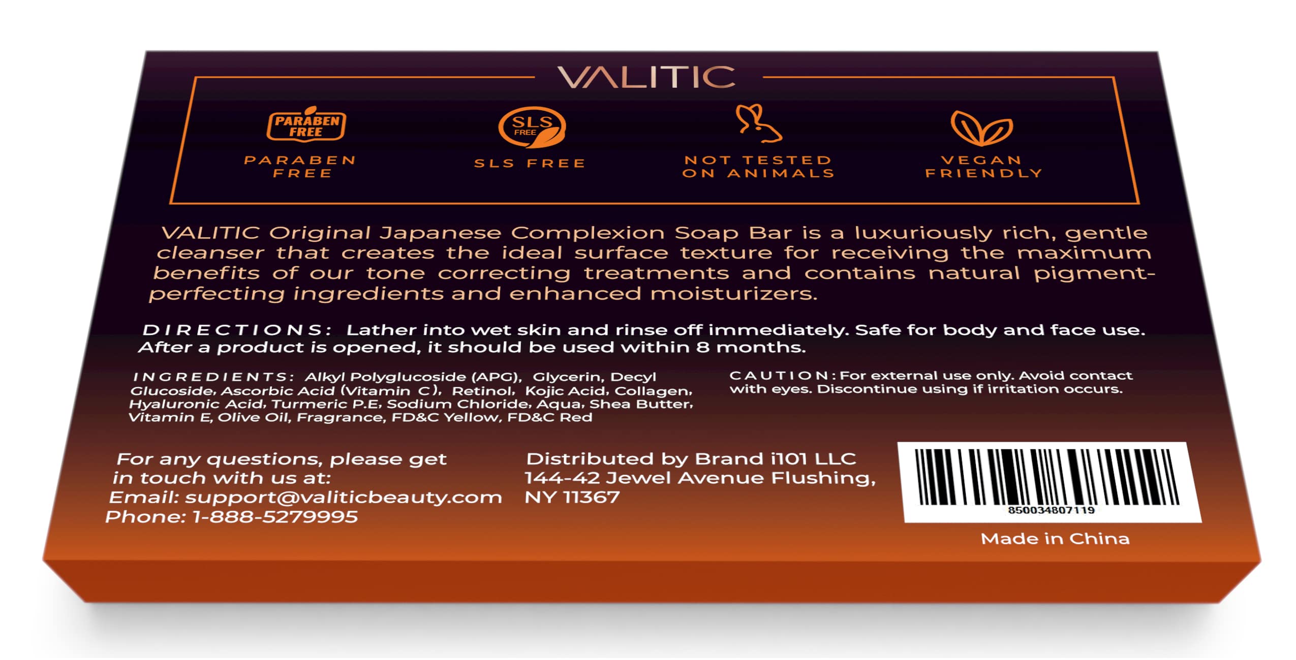 VALITIC Kojic Acid Dark Spot Remover Soap Bars with Vitamin C, Retinol, Collagen, Turmeric - Original Japanese Complex Infused with Hyaluronic Acid, Vitamin E, Shea Butter, Castile Olive Oil (2 Pack) - VINE GLOBAL