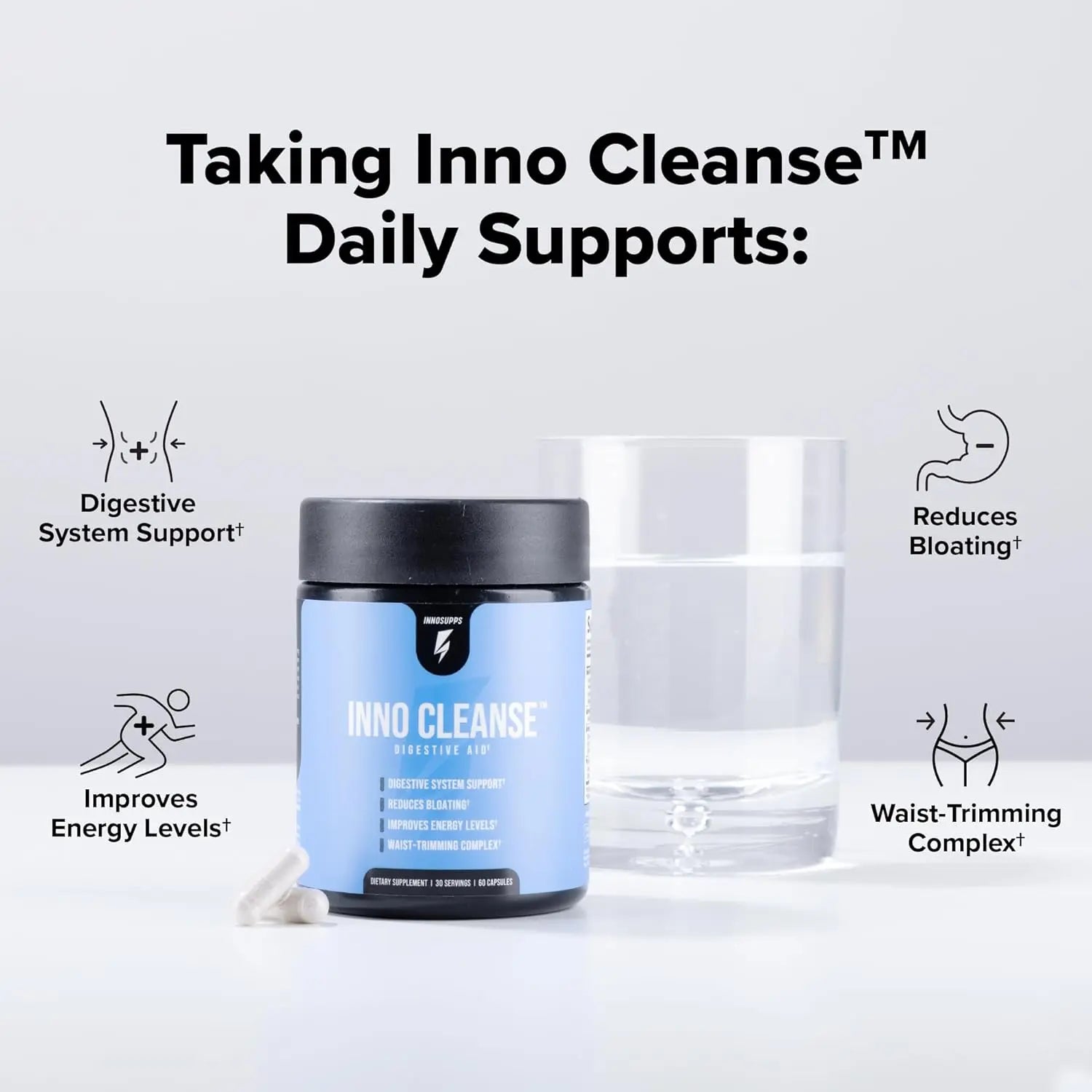 Inno Cleanse - Waist Trimming Complex | Digestive System Support & Aid | Reduced Bloating | Improves Energy Levels | Gluten Free, Vegan Friendly VINE GLOBAL