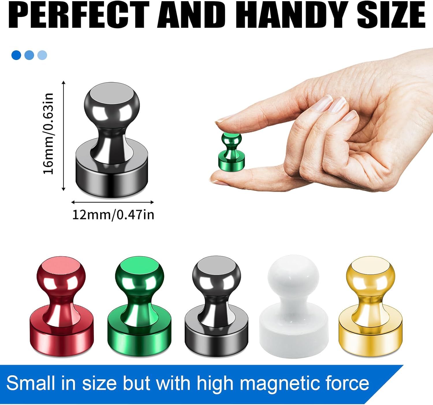 12Pcs Black Fridge Magnets, Small and Strong Magnets for Whiteboard - VINE GLOBAL